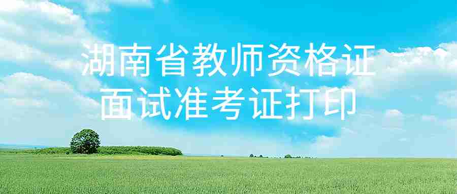 湖南省教师资格证面试准考证打印